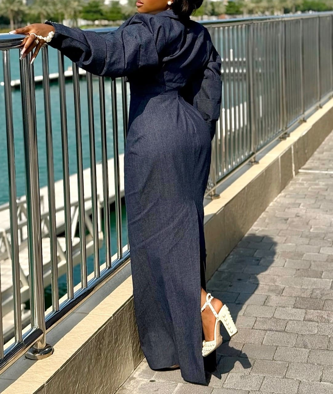 Vintage Denim Jacket & Long Skirt Set