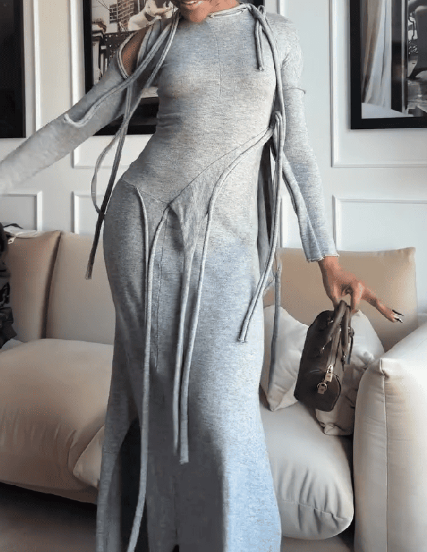 Gray Strap Maxi Dress