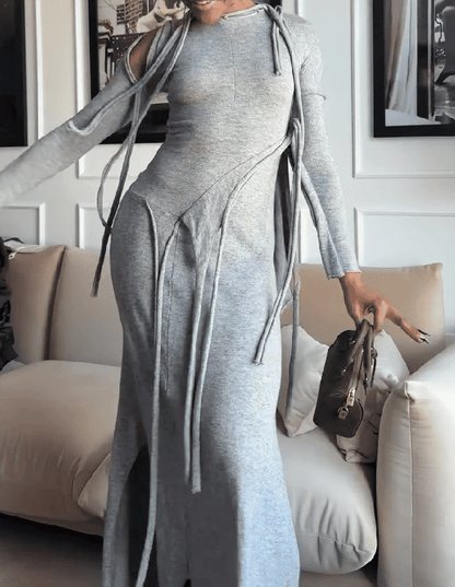 Gray Strap Maxi Dress