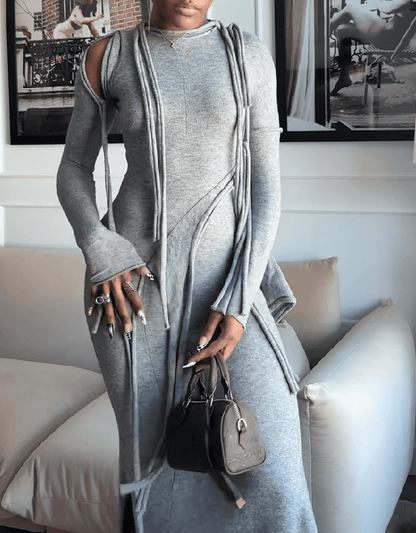 Gray Strap Maxi Dress