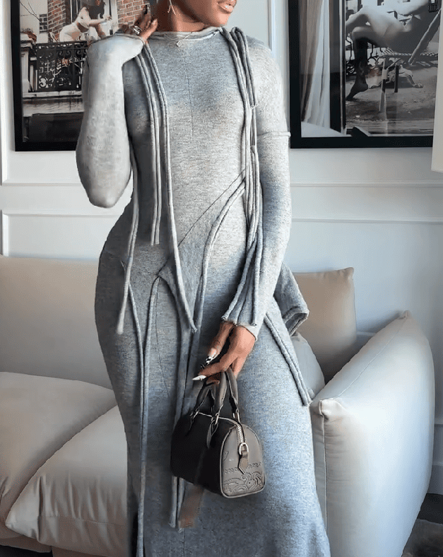 Gray Strap Maxi Dress