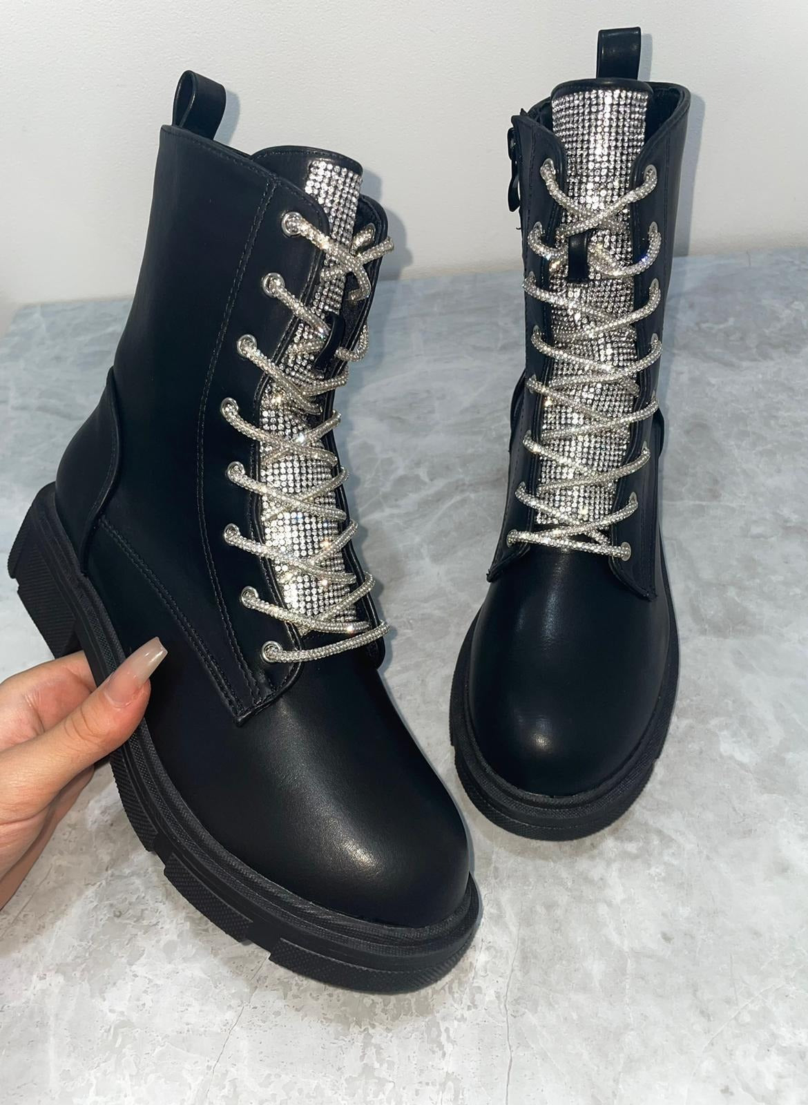 Rhinestone Sparkle Fashion Ankle Boots