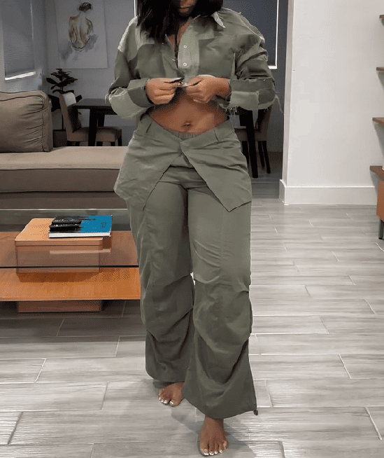 Relaxed Fit Colorblock 2pc Set