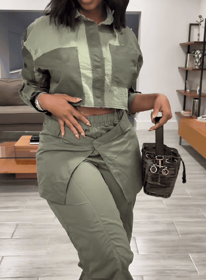 Relaxed Fit Colorblock 2pc Set