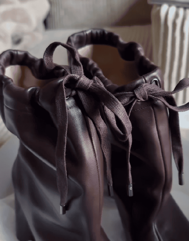 Drawstring Split-Toe Boots