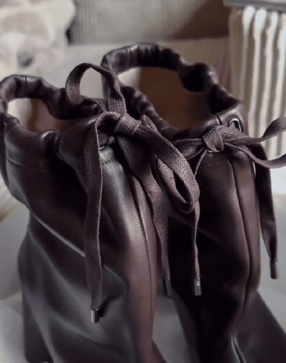 Drawstring Split-Toe Boots