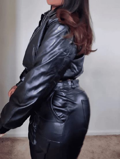 2025 Faux Leather Vintage 2pc Set