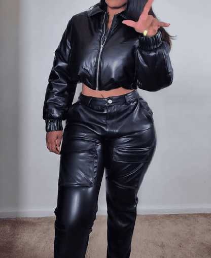 2025 Faux Leather Vintage 2pc Set
