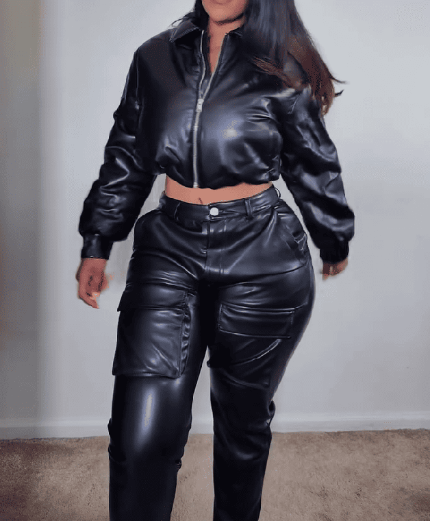 2025 Faux Leather Vintage 2pc Set