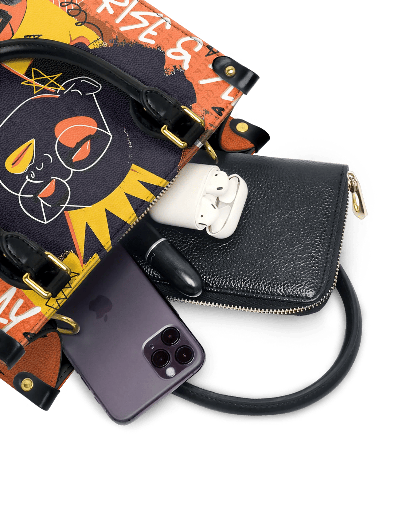 Orange Leather Handbag