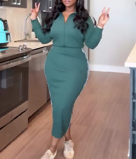 Chic Striped Knit Set