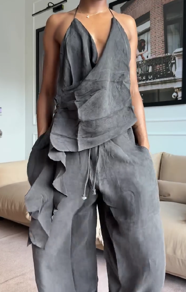 Fashion Streetwear Linen-Inspired Set