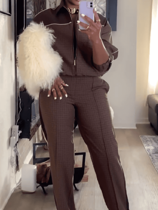 Luxury Plaid Casual Set