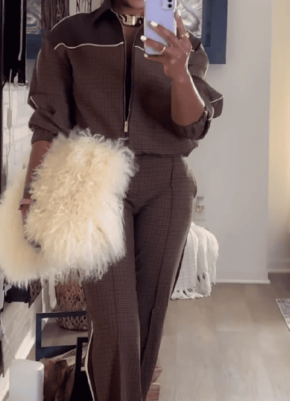 Luxury Plaid Casual Set