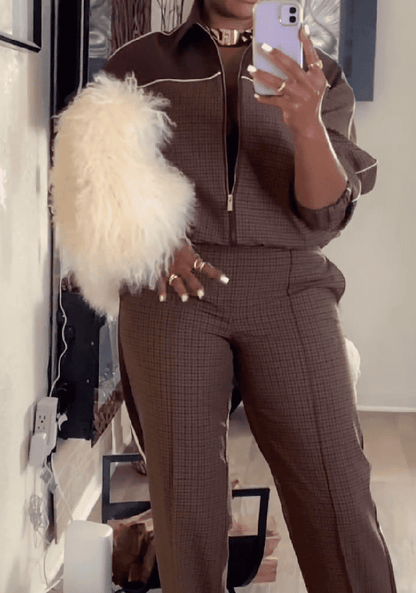 Luxury Plaid Casual Set