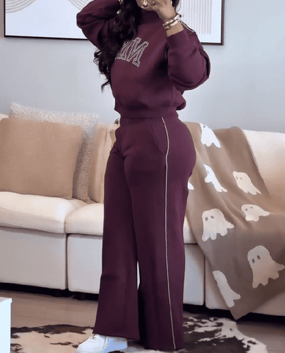 Mock Neck Sweatshirt Joggers 2pc Set