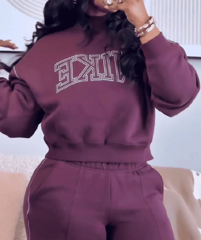 Mock Neck Sweatshirt Joggers 2pc Set