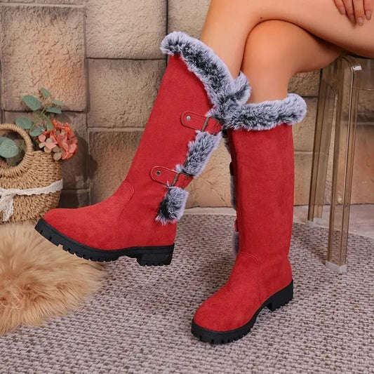 Wool-lined mid-calf boots