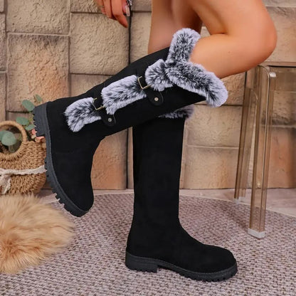 Wool-lined mid-calf boots