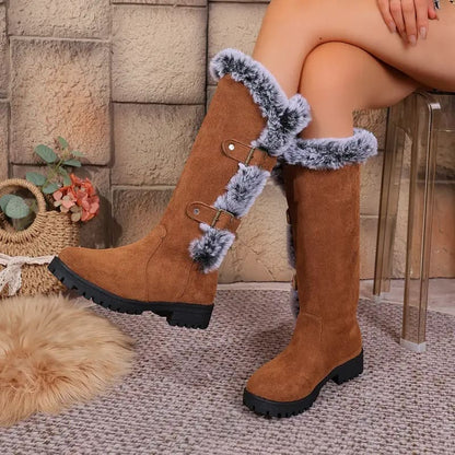 Wool-lined mid-calf boots