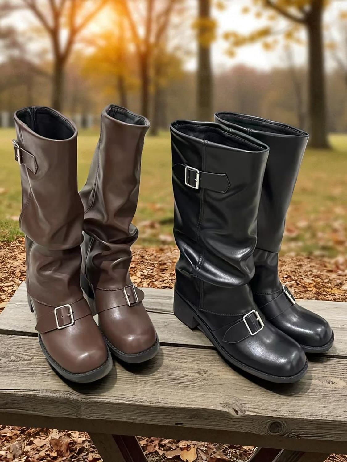 Vintage Buckled Boots