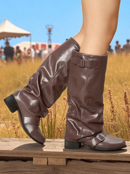 Vintage Buckled Boots