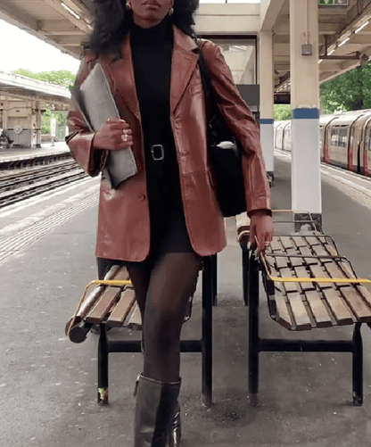 Vintage Genuine Leather Blazer