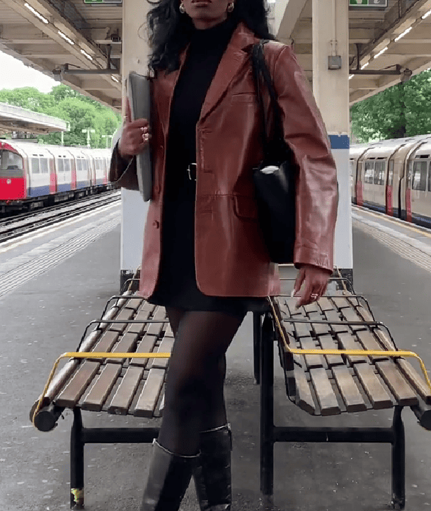 Vintage Genuine Leather Blazer