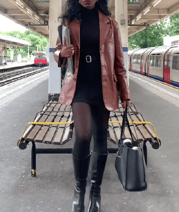 Vintage Genuine Leather Blazer