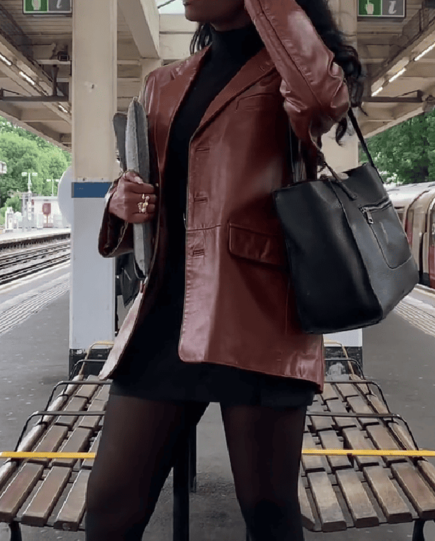 Vintage Genuine Leather Blazer