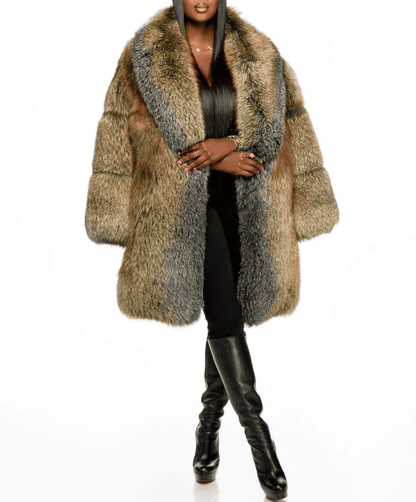 Mid-Length Fox Fur Coat