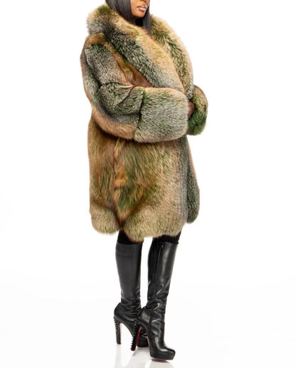 Mid-Length Fox Fur Coat