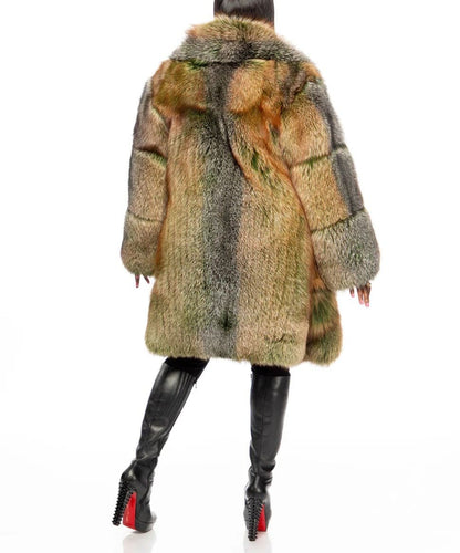 Mid-Length Fox Fur Coat