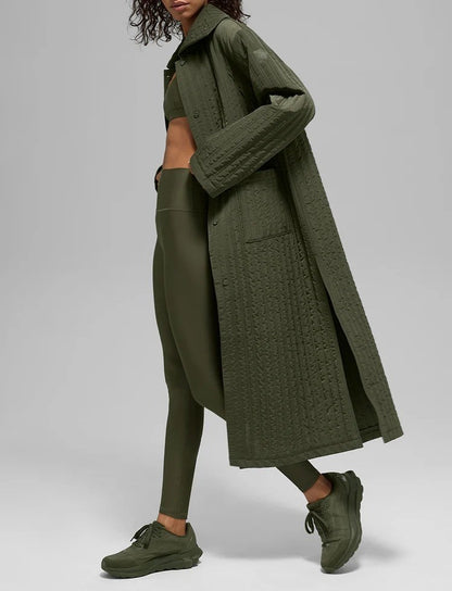 Quilted Skyline Long Coat