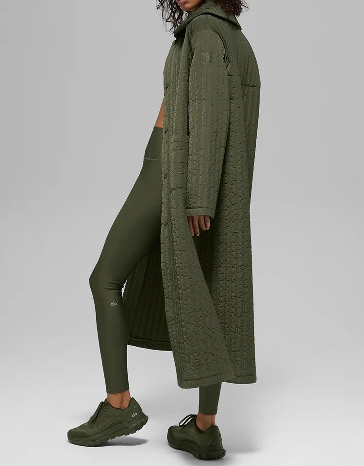 Quilted Skyline Long Coat