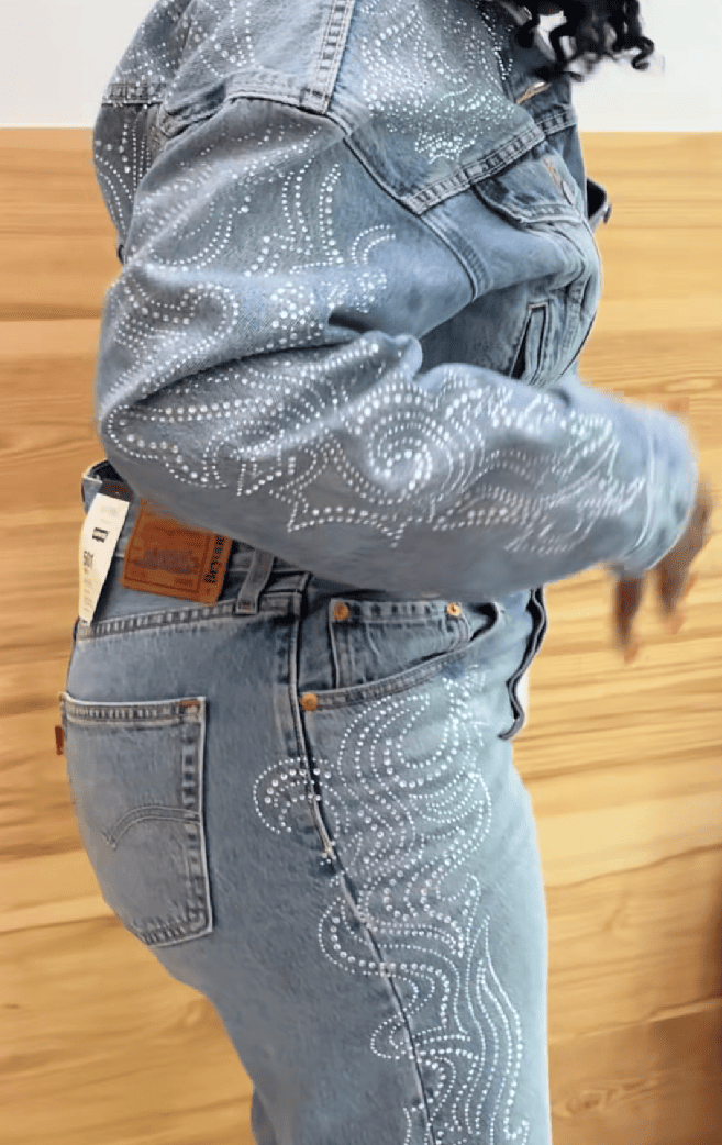 Denim Jacket & High-Rise Straight Leg Jeans