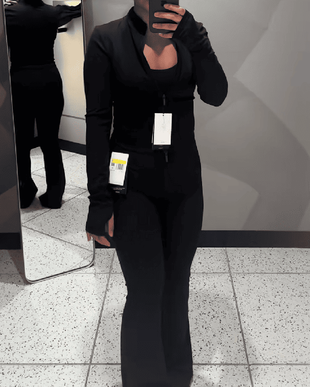 Black Sculpt Flare Tracksuit