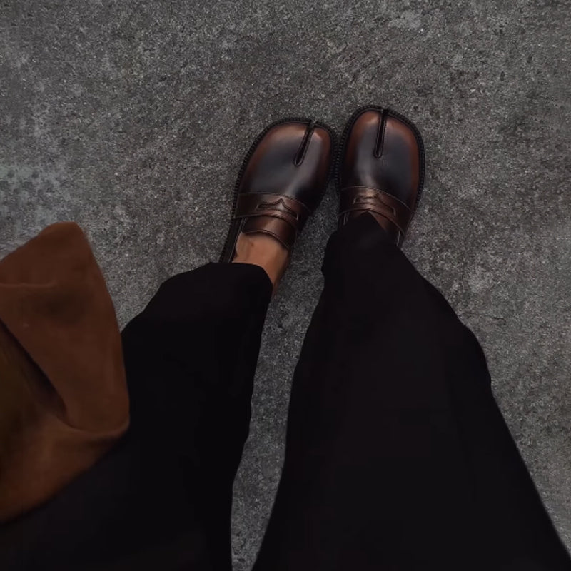 Statement leather toe flats