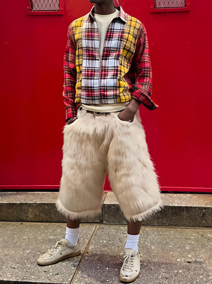 Fashion Hight Waist Plush Cropped Pants