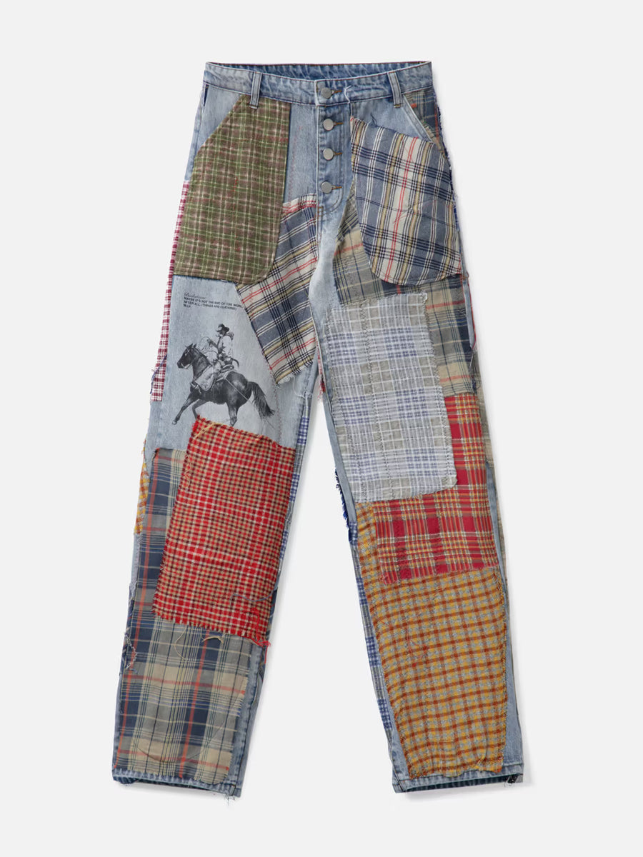 Patchwork Denim Shirt Multi Jeans