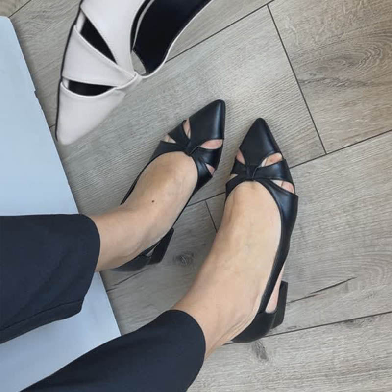 Pointed-Heeled Cutout Sandals