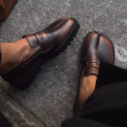 Statement leather toe flats