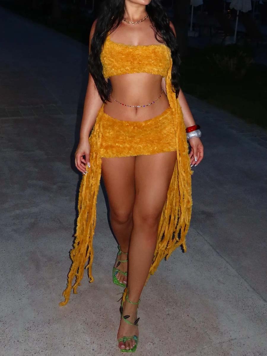 Fashion Fringed Mini Skirt