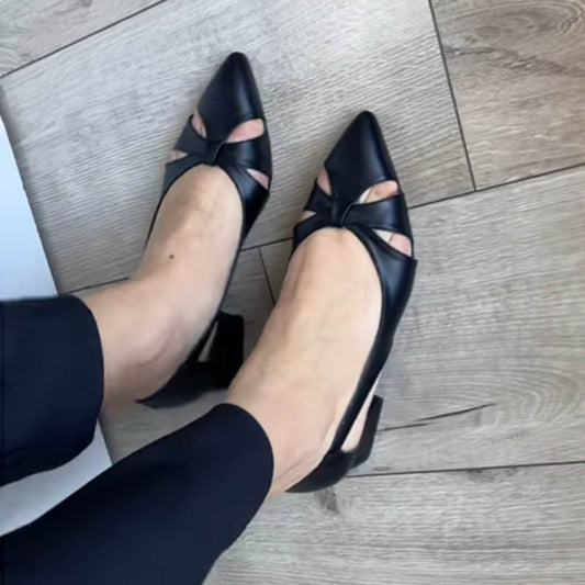 Pointed-Heeled Cutout Sandals