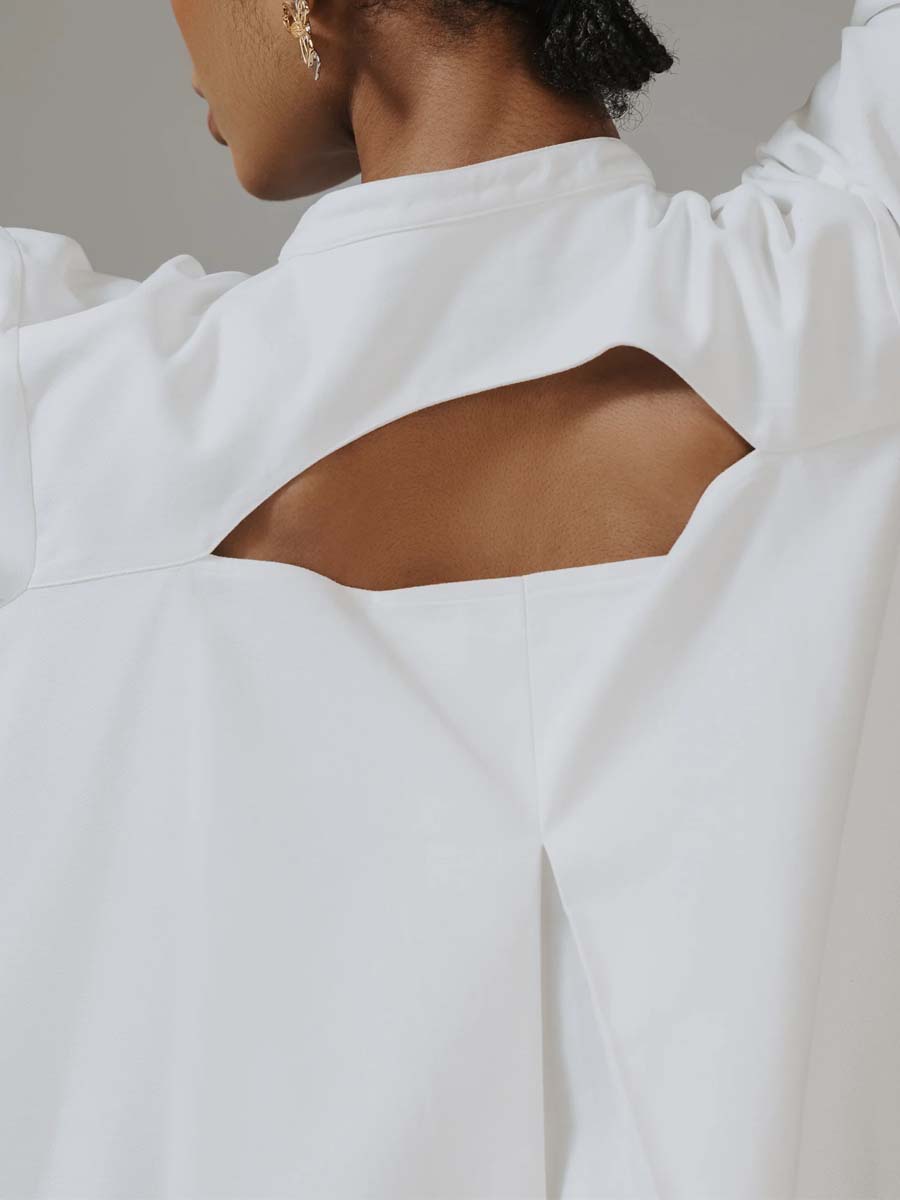 Puffy Sleeve Cut-out Fringed Hem Dress