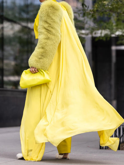 Fashion Faux Fur Patchwork Coat