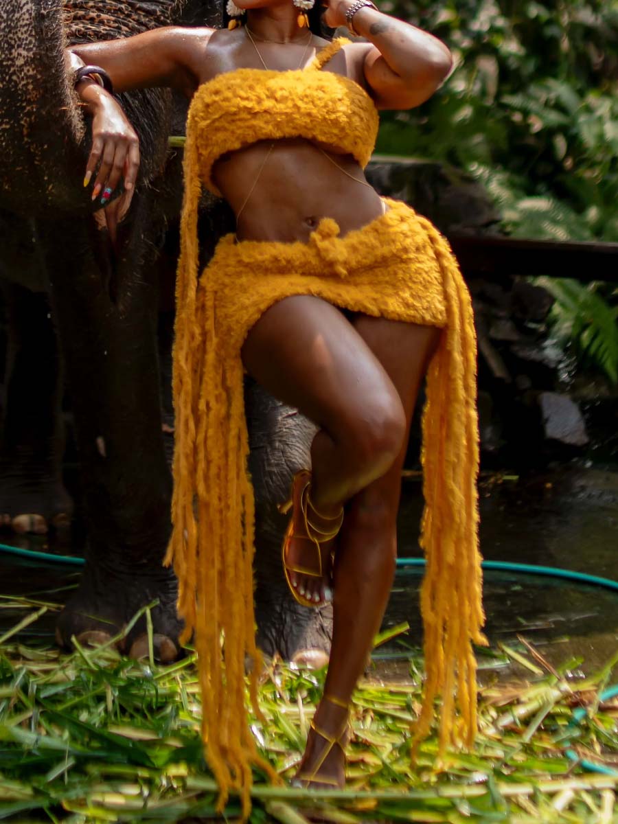 Fashion Fringed Mini Skirt