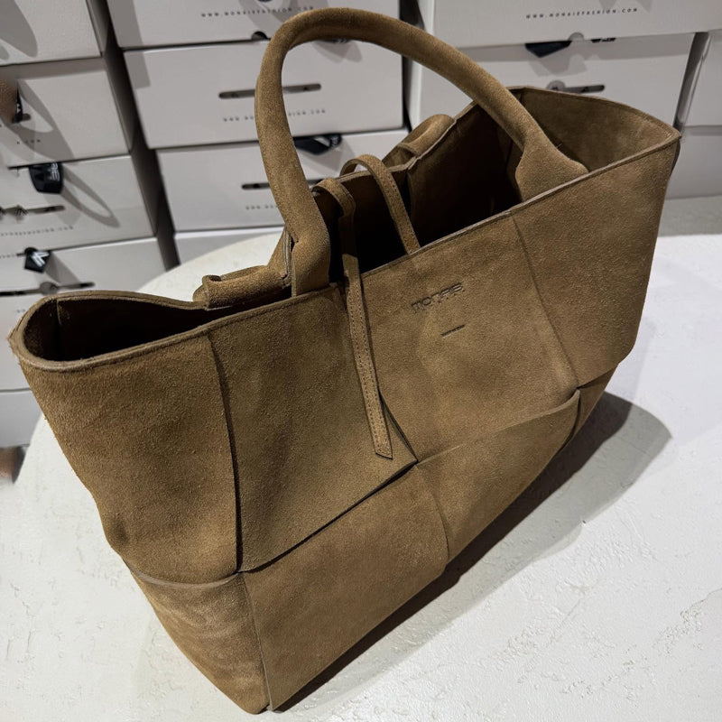 Patchwork Large Suede Tote Bag