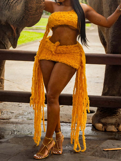 Fashion Fringed Mini Skirt