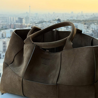 Patchwork Large Suede Tote Bag